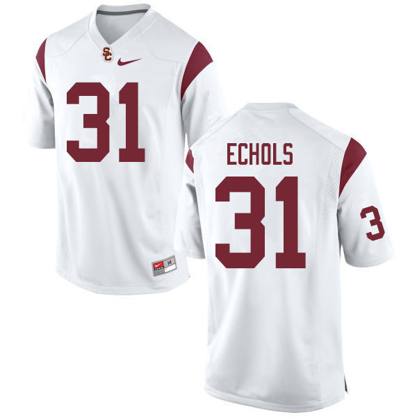 Men #31 Hunter Echols USC Trojans College Football Jerseys Sale-White